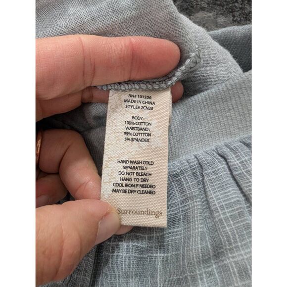 Soft‎ Surroundings Raleigh Gauze Pants women's small gray ruffle hem flowy - Picture 7 of 7